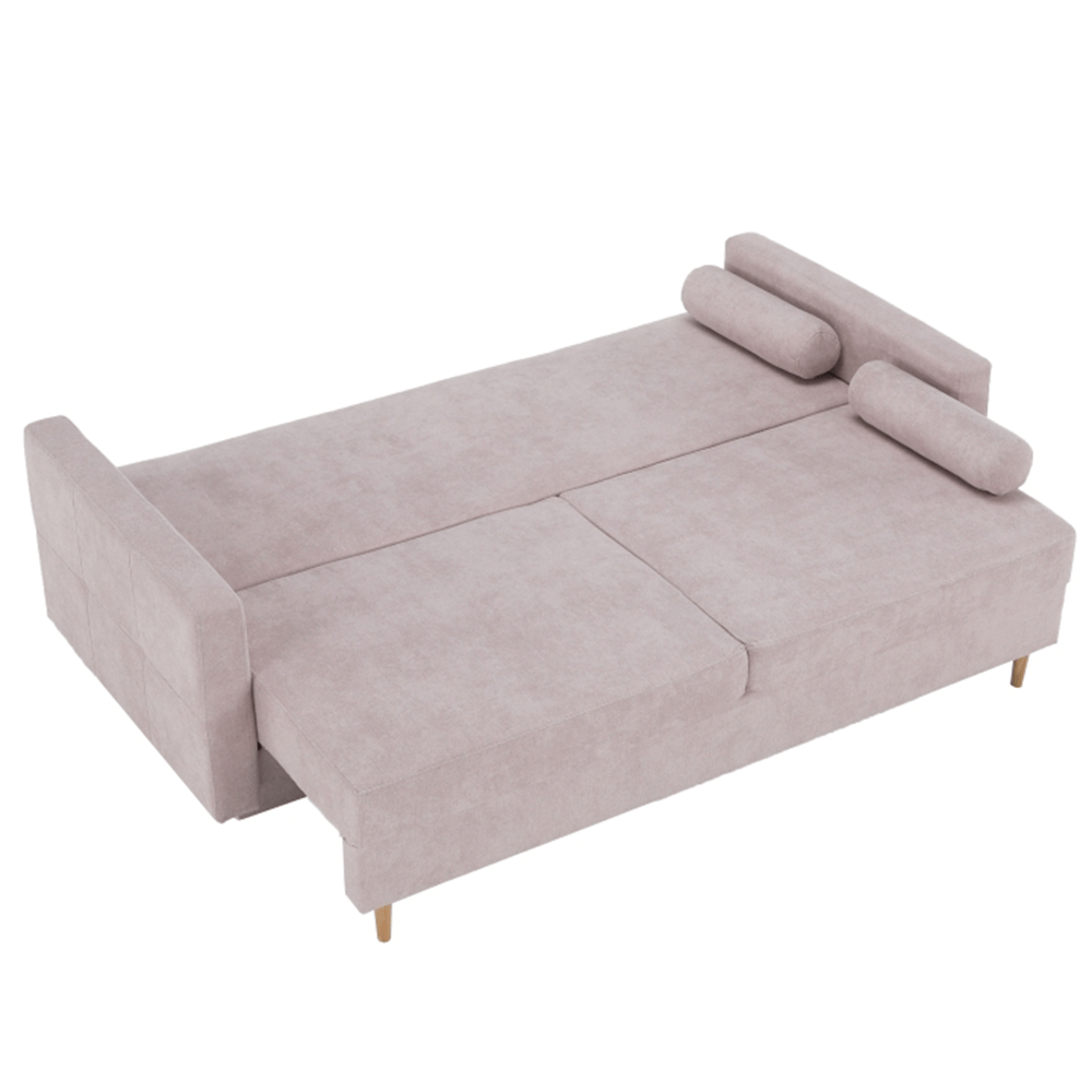 Canapea extensibilă AMALFI, roz antic, textil Queens, 216x100x93 cm Kondela