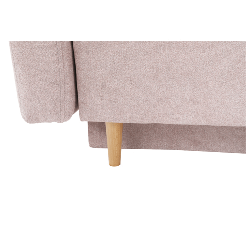 Canapea extensibilă AMALFI, roz antic, textil Queens, 216x100x93 cm Kondela