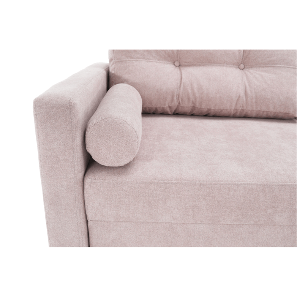 Canapea extensibilă AMALFI, roz antic, textil Queens, 216x100x93 cm Kondela