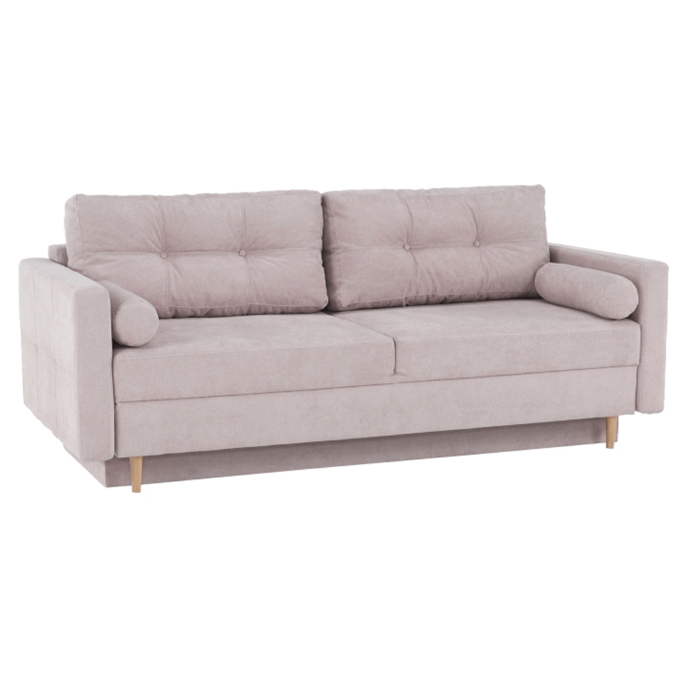 Canapea extensibilă AMALFI, roz antic, textil Queens, 216x100x93 cm Kondela