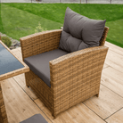 Set Grădină Ratan Sintetic SAGIR 4 Piese | Colțar + Fotoliu + Bancă + Masă Sticlă | Kondela