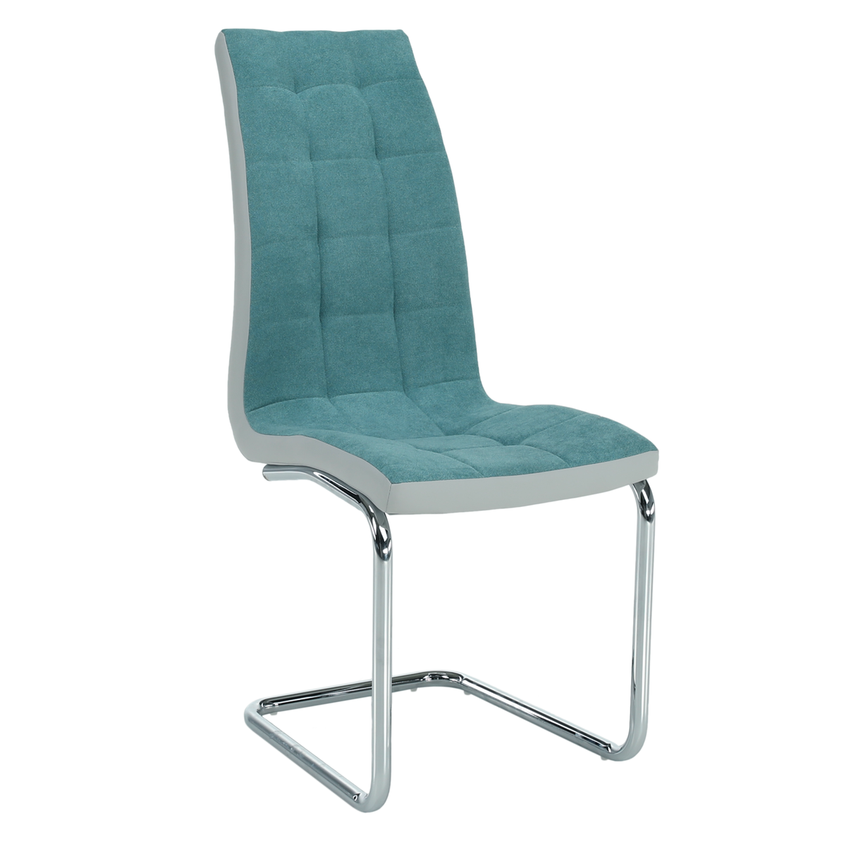 Scaun bucătărie ILHAVO, material textil mentol/piele ecologică gri/crom, 42x56.5x105 cm Kondela