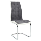 Scaun bucătărie ILHAVO, material textil gri închis/piele ecologică albă/crom, 42x56.5x105 cm Kondela