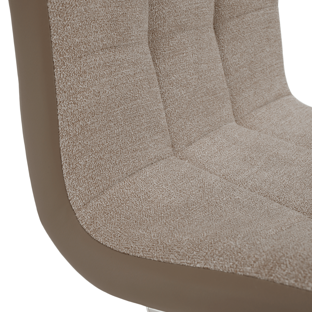 Scaun dining ILHAVO, bej/crom, textil/piele eco/crom, 42x56.5x105 cm Kondela