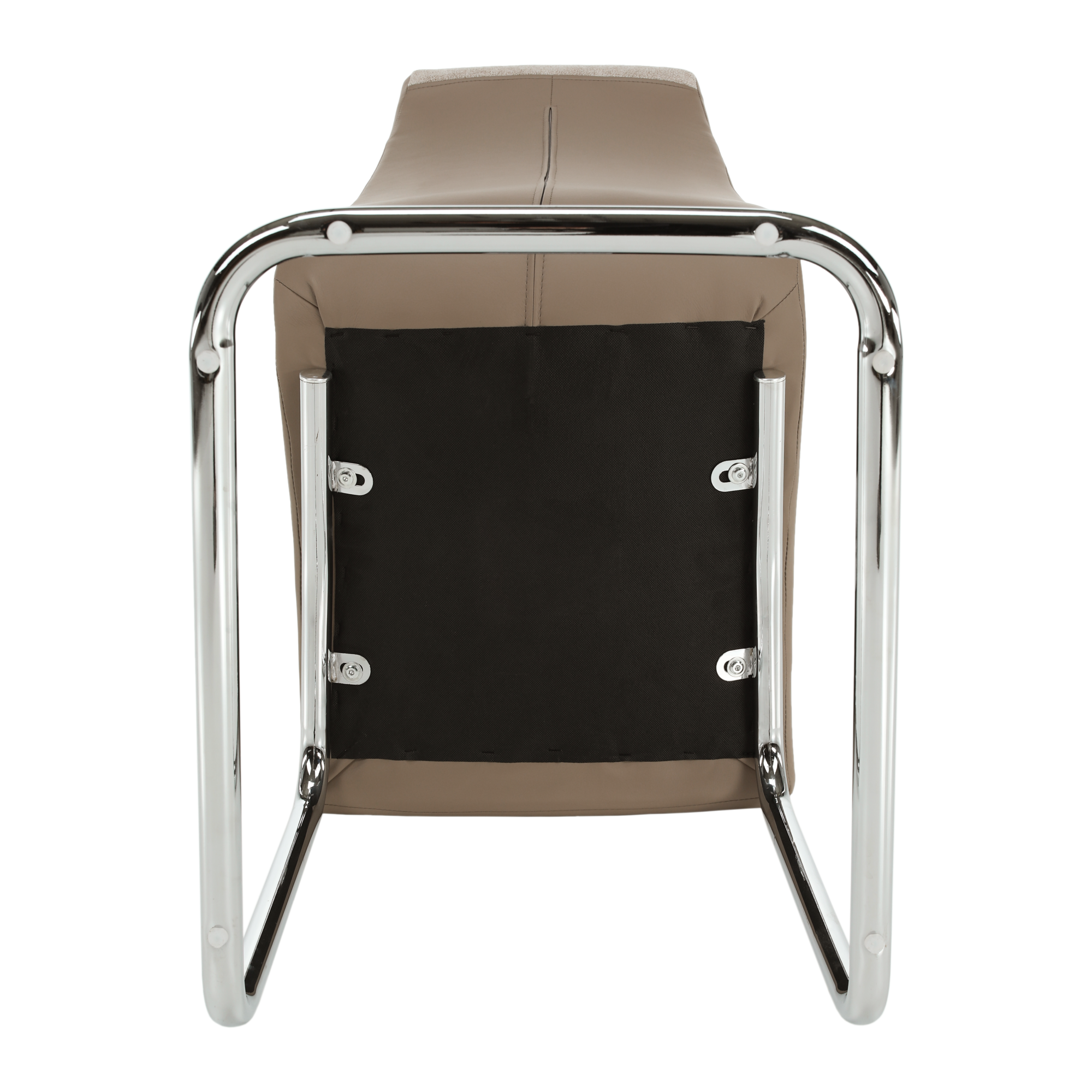 Scaun dining ILHAVO, bej/crom, textil/piele eco/crom, 42x56.5x105 cm Kondela