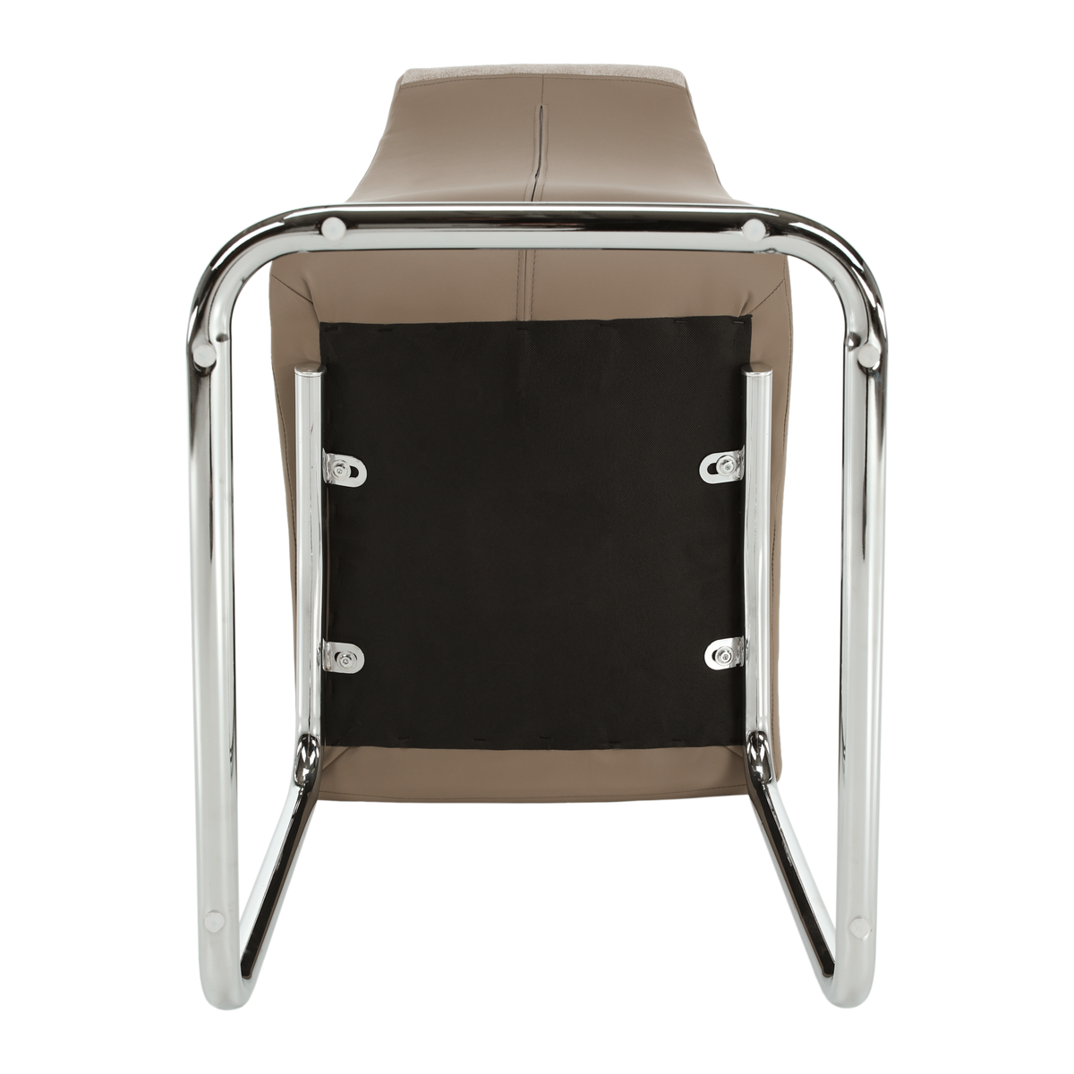 Scaun dining ILHAVO, bej/crom, textil/piele eco/crom, 42x56.5x105 cm Kondela