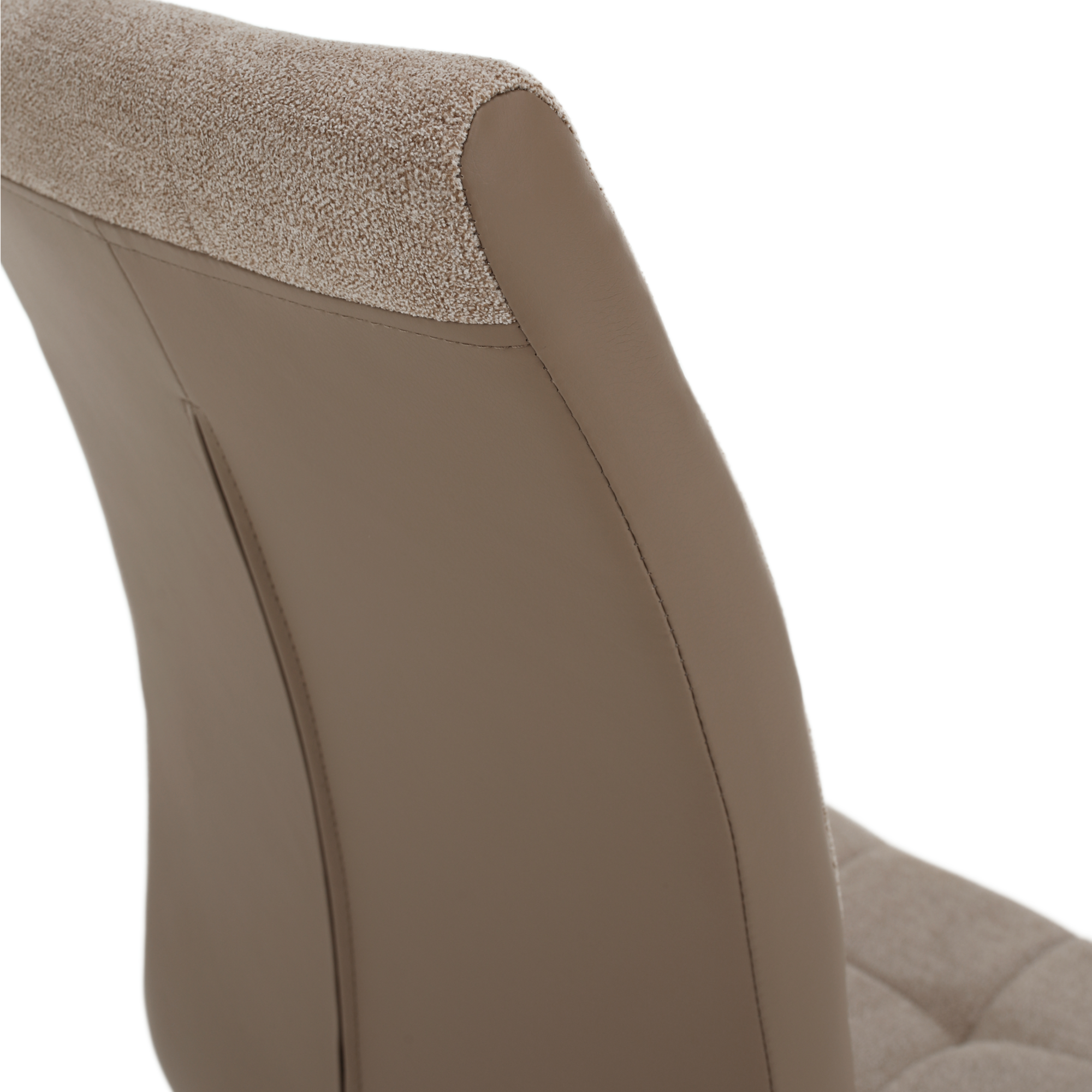 Scaun dining ILHAVO, bej/crom, textil/piele eco/crom, 42x56.5x105 cm Kondela