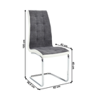 Scaun bucătărie ILHAVO, material textil gri închis/piele ecologică albă/crom, 42x56.5x105 cm Kondela