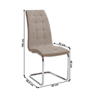 Scaun dining ILHAVO, bej/crom, textil/piele eco/crom, 42x56.5x105 cm Kondela
