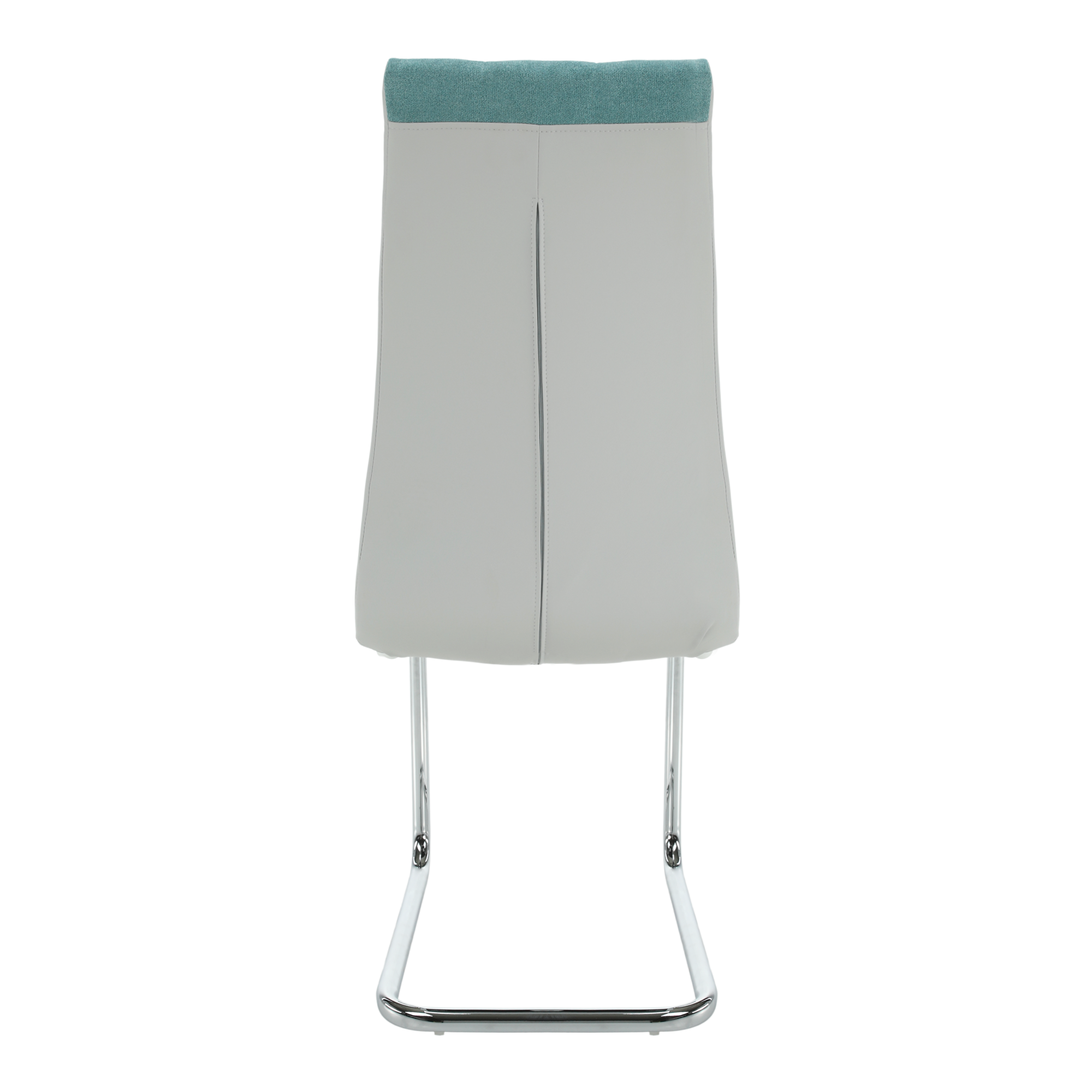 Scaun bucătărie ILHAVO, material textil mentol/piele ecologică gri/crom, 42x56.5x105 cm Kondela