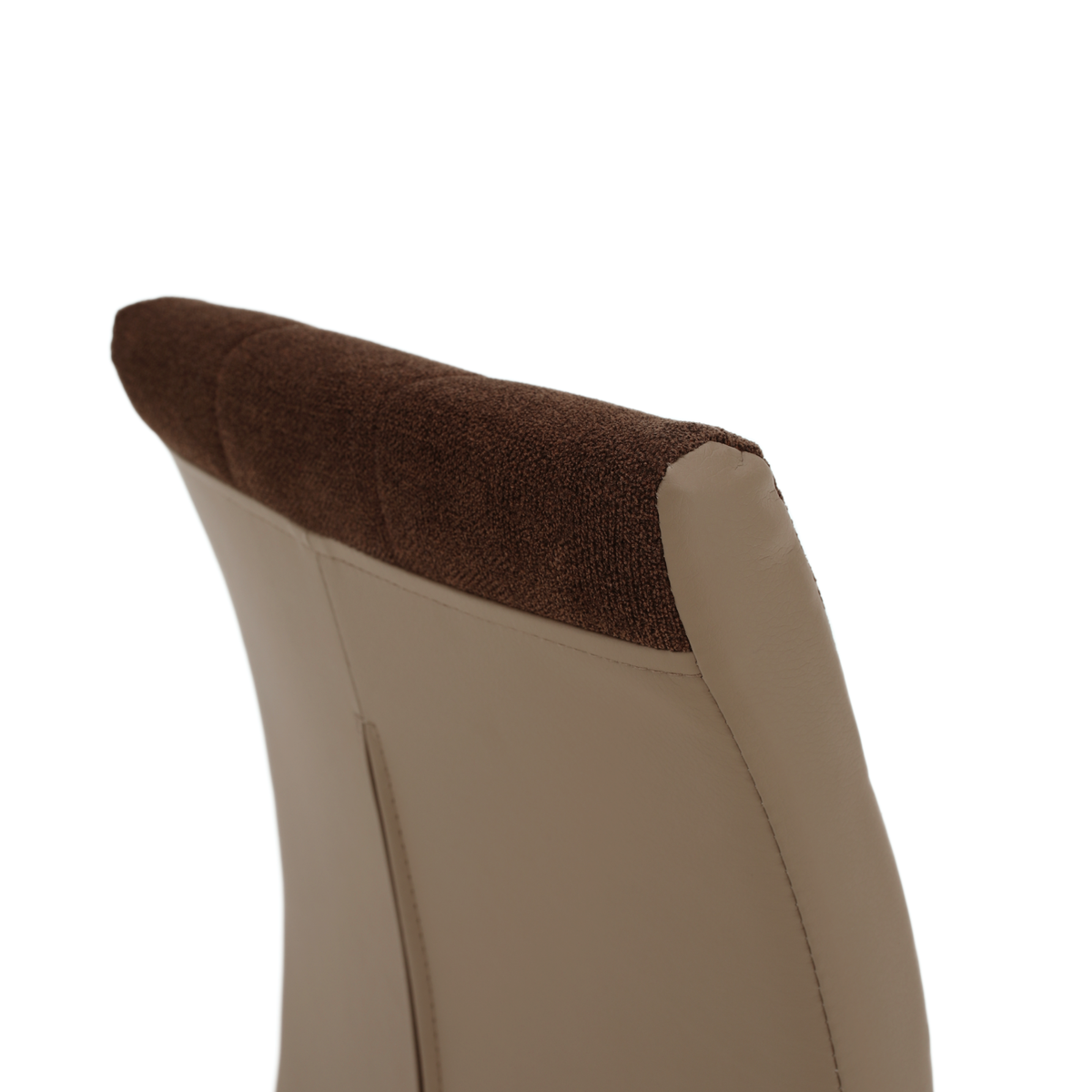 Scaun bucătărie ILHAVO, material textil maro/piele ecologică bej/crom, 42x56.5x105 cm Kondela