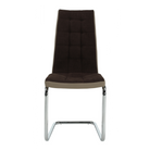 Scaun bucătărie ILHAVO, material textil maro/piele ecologică bej/crom, 42x56.5x105 cm Kondela