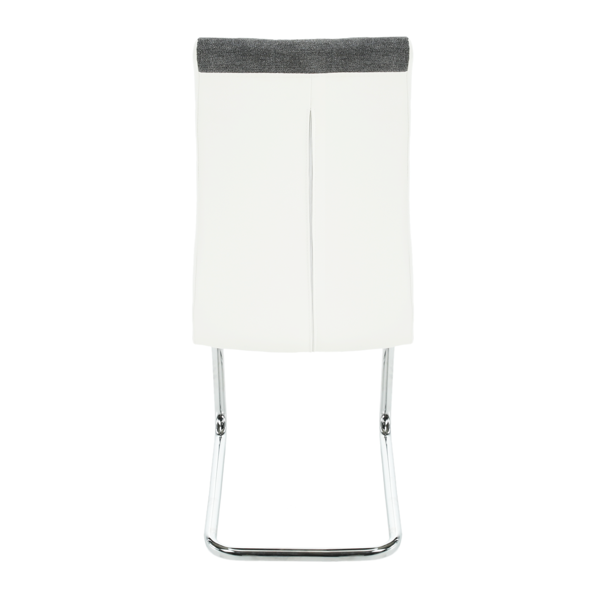 Scaun bucătărie ILHAVO, material textil gri închis/piele ecologică albă/crom, 42x56.5x105 cm Kondela
