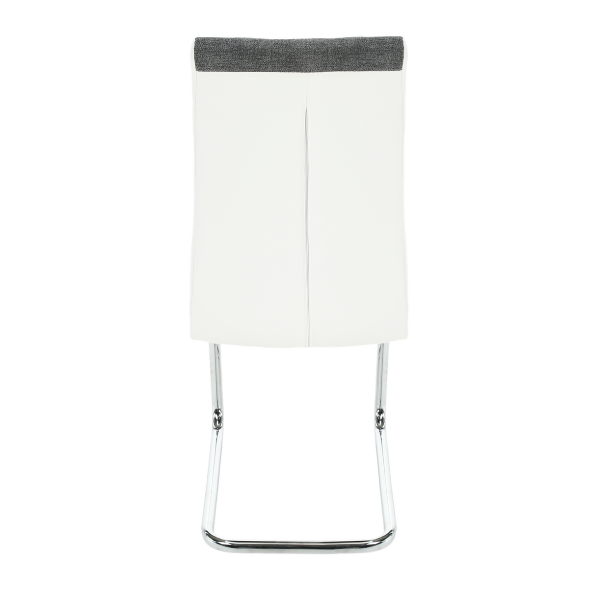 Scaun bucătărie ILHAVO, material textil gri închis/piele ecologică albă/crom, 42x56.5x105 cm Kondela