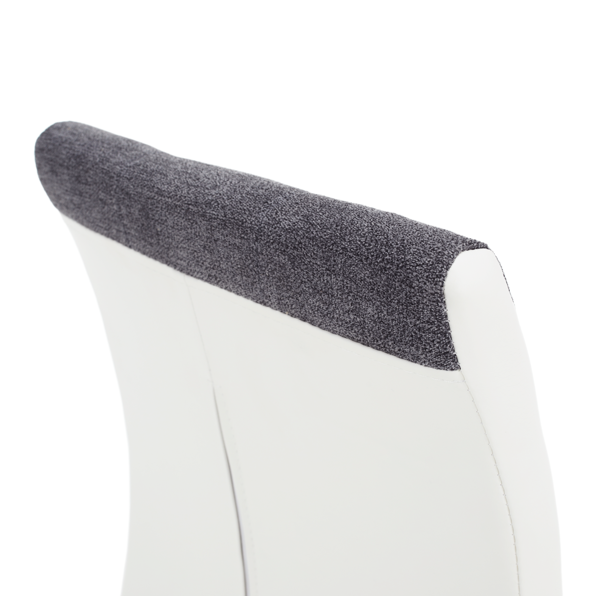 Scaun bucătărie ILHAVO, material textil gri închis/piele ecologică albă/crom, 42x56.5x105 cm Kondela