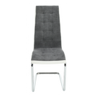 Scaun bucătărie ILHAVO, material textil gri închis/piele ecologică albă/crom, 42x56.5x105 cm Kondela