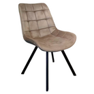 Scaun de luat masa ALASSIO, țesătură Velvet gri-maro Taupe/negru, 55x61x87 cm Kondela