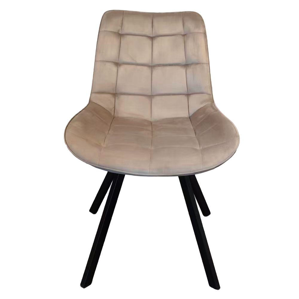 Scaun de luat masa ALASSIO, țesătură Velvet gri-maro Taupe/negru, 55x61x87 cm Kondela