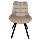 Scaun de luat masa ALASSIO, țesătură Velvet gri-maro Taupe/negru, 55x61x87 cm Kondela