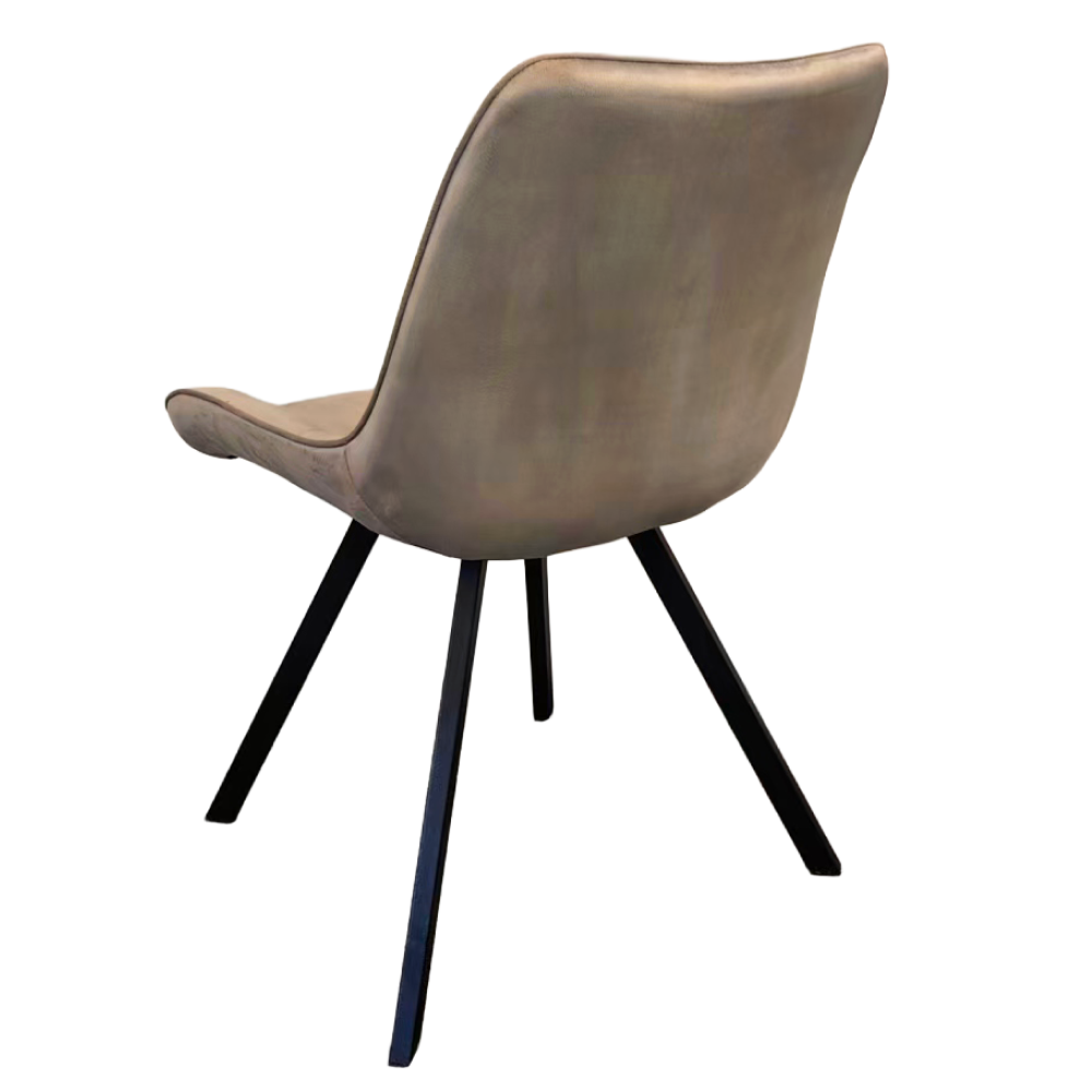 Scaun de luat masa ALASSIO, țesătură Velvet gri-maro Taupe/negru, 55x61x87 cm Kondela