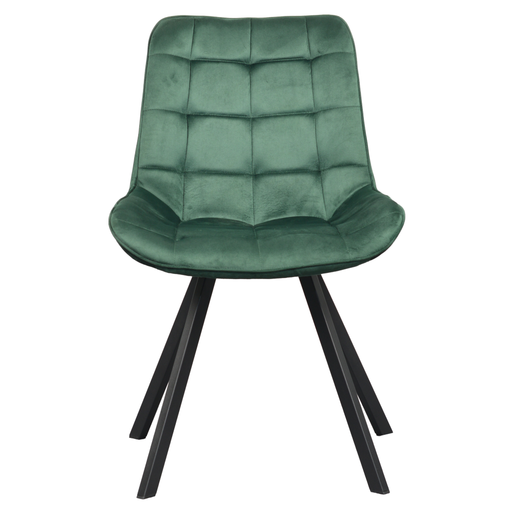 Scaun de luat masa ALASSIO, țesătură Velvet verde închis/negru, 55x61x87 cm Kondela
