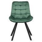 Scaun de luat masa ALASSIO, țesătură Velvet verde închis/negru, 55x61x87 cm Kondela