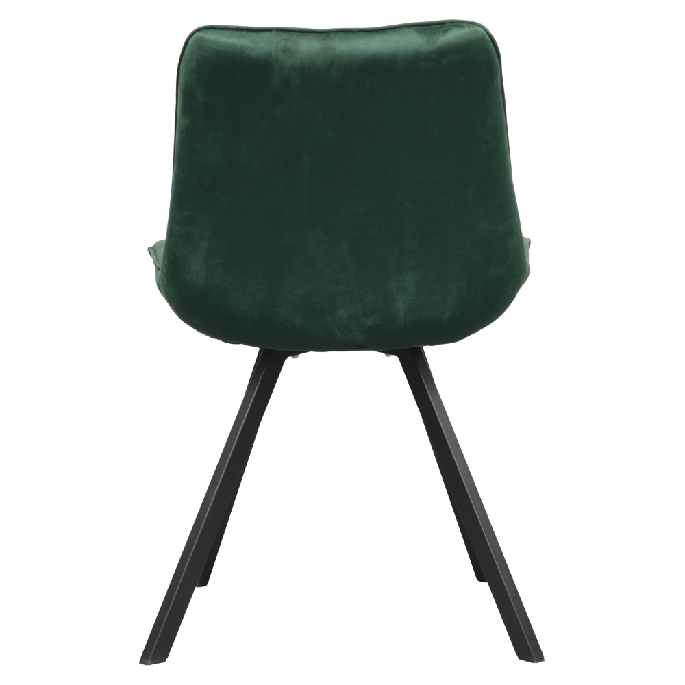 Scaun de luat masa ALASSIO, țesătură Velvet verde închis/negru, 55x61x87 cm Kondela
