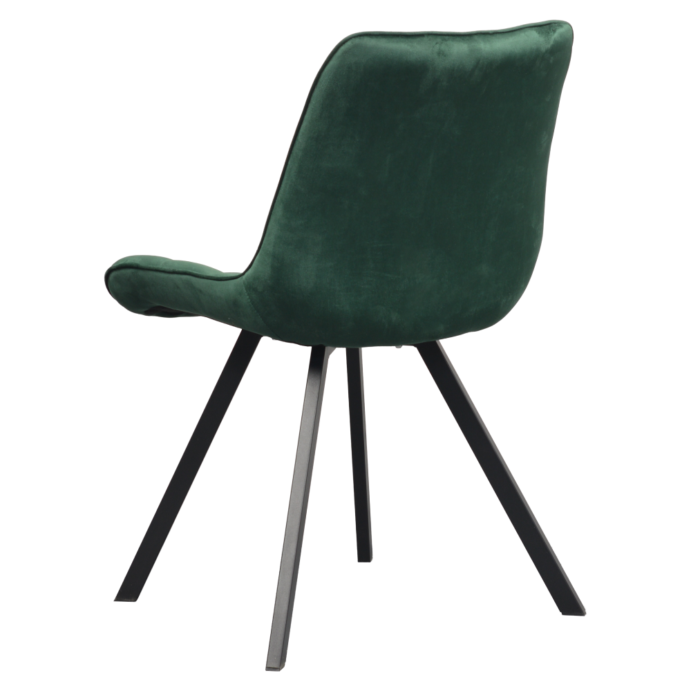 Scaun de luat masa ALASSIO, țesătură Velvet verde închis/negru, 55x61x87 cm Kondela