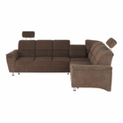 Colțar extensibil ARLES, textil maro, pe dreapta, 267x217x86 cm Kondela