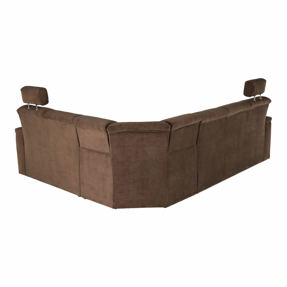 Colțar extensibil ARLES, textil maro, pe dreapta, 267x217x86 cm Kondela