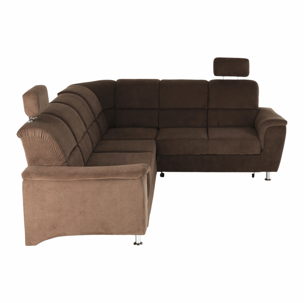 Colțar extensibil ARLES, textil maro, pe dreapta, 267x217x86 cm Kondela