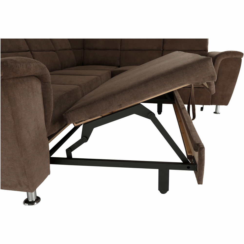 Colțar extensibil ARLES, textil maro, pe dreapta, 267x217x86 cm Kondela