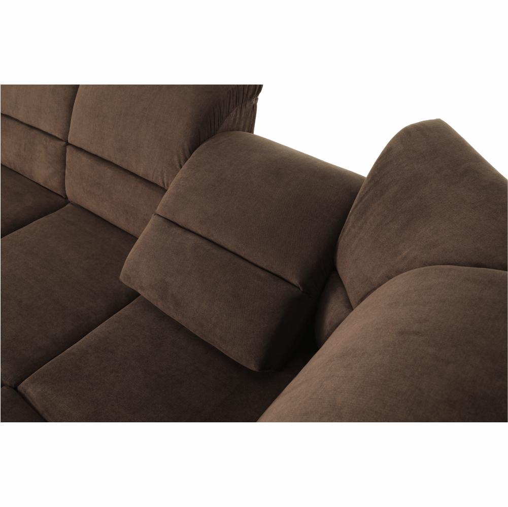 Colțar extensibil ARLES, textil maro, pe dreapta, 267x217x86 cm Kondela