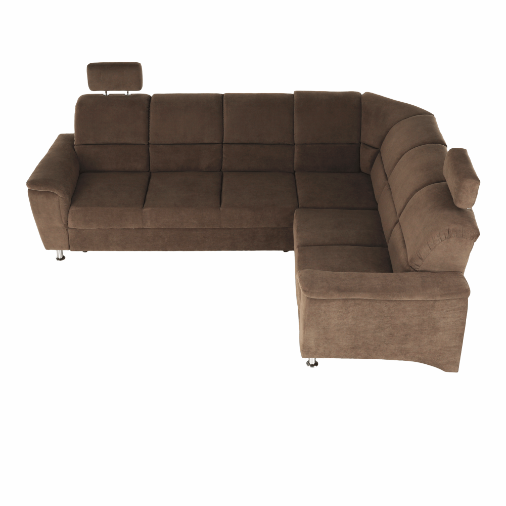Colțar extensibil ARLES, textil maro, pe dreapta, 267x217x86 cm Kondela