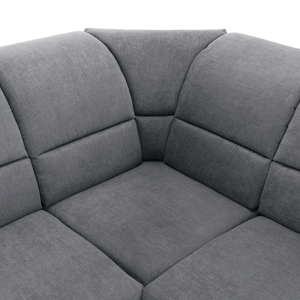 Colțar extensibil ARLES, material textil gri, pe dreapta Kondela