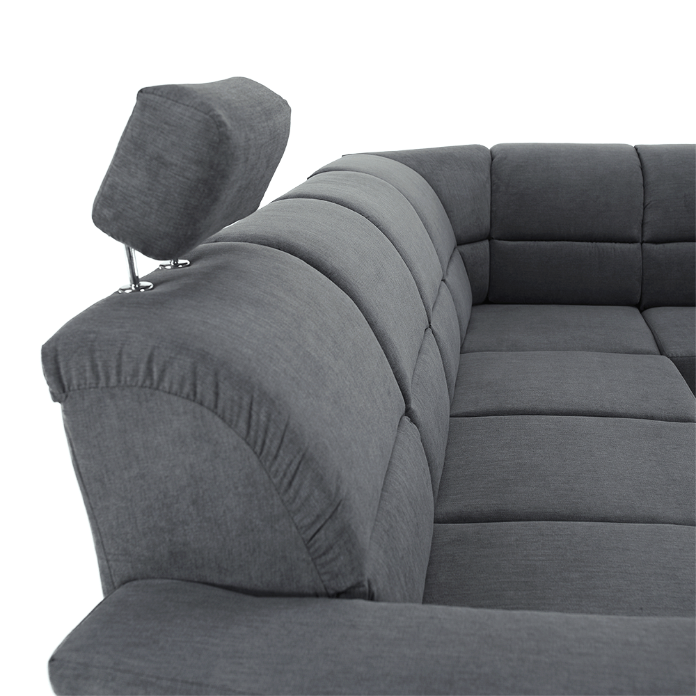Colțar extensibil ARLES, material textil gri, pe dreapta Kondela