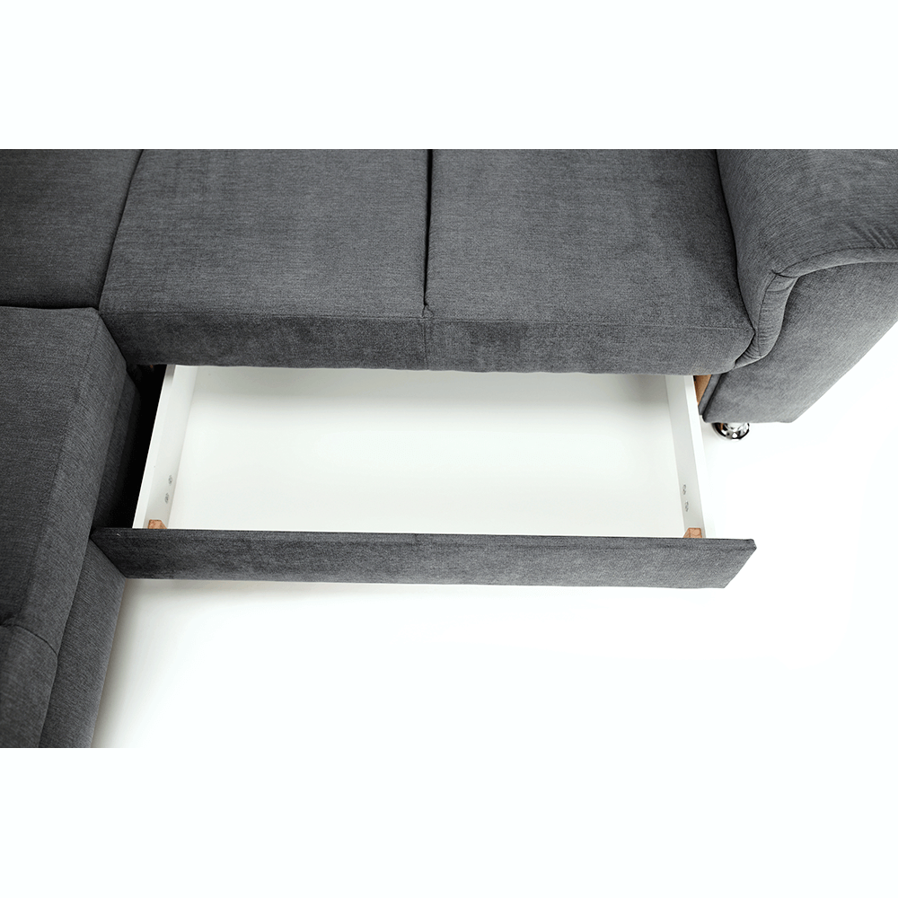 Colțar extensibil ARLES, material textil gri, pe dreapta Kondela