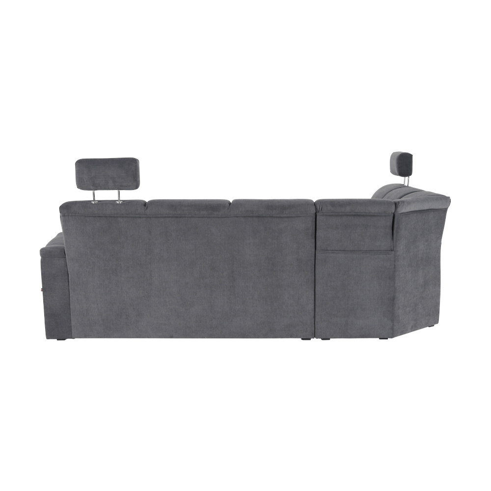 Colțar extensibil ARLES, material textil gri, pe dreapta Kondela