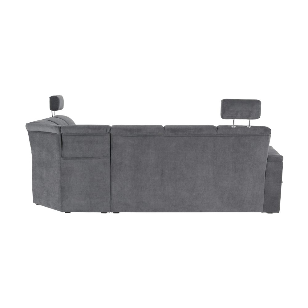 Colțar extensibil ARLES, material textil gri, pe dreapta Kondela