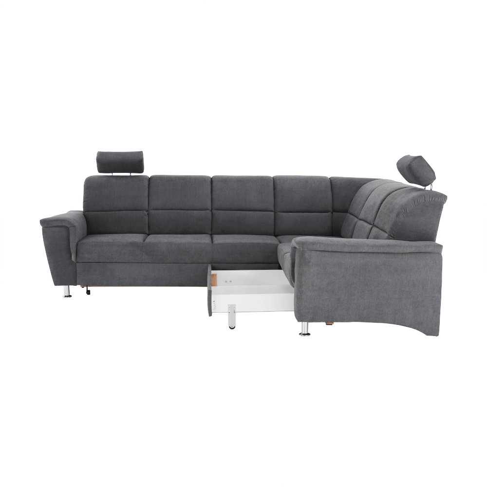 Colțar extensibil ARLES, material textil gri, pe dreapta Kondela