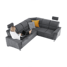 Colțar extensibil ARLES, material textil gri, pe dreapta Kondela