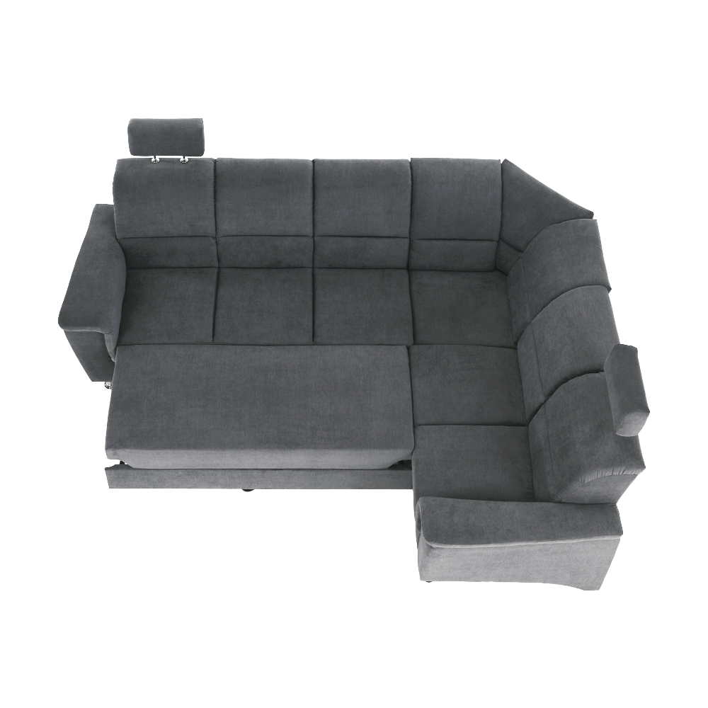 Colțar extensibil ARLES, material textil gri, pe dreapta Kondela