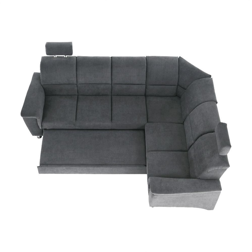 Colțar extensibil ARLES, material textil gri, pe dreapta Kondela