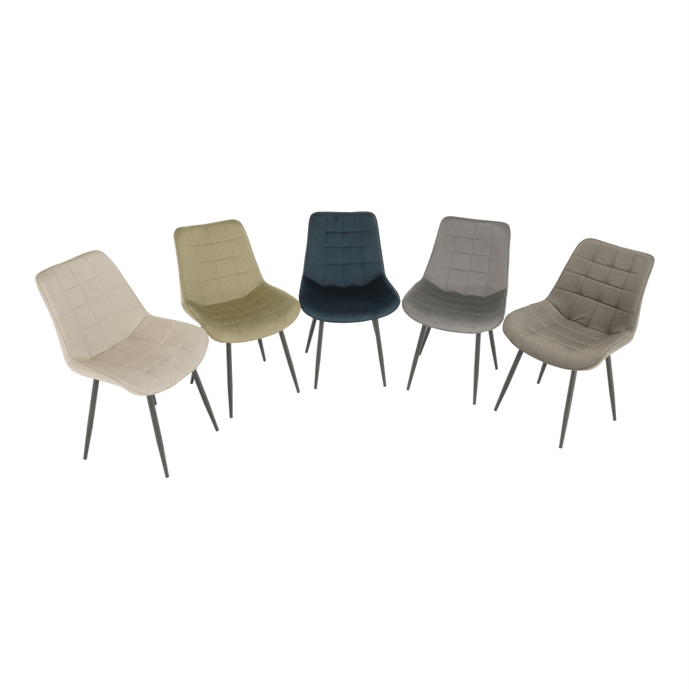 Scaun SIGUENZA, gri/negru, catifea/metal, 54x56x90 cm Kondela