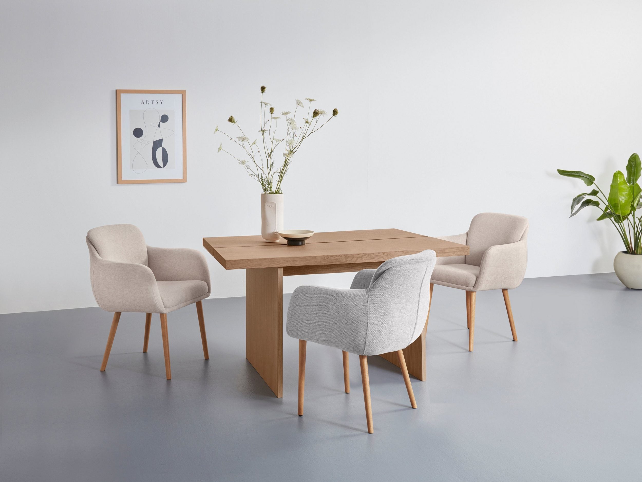 Masa Darja, furnir de stejar, 200 cm latime Arboteca