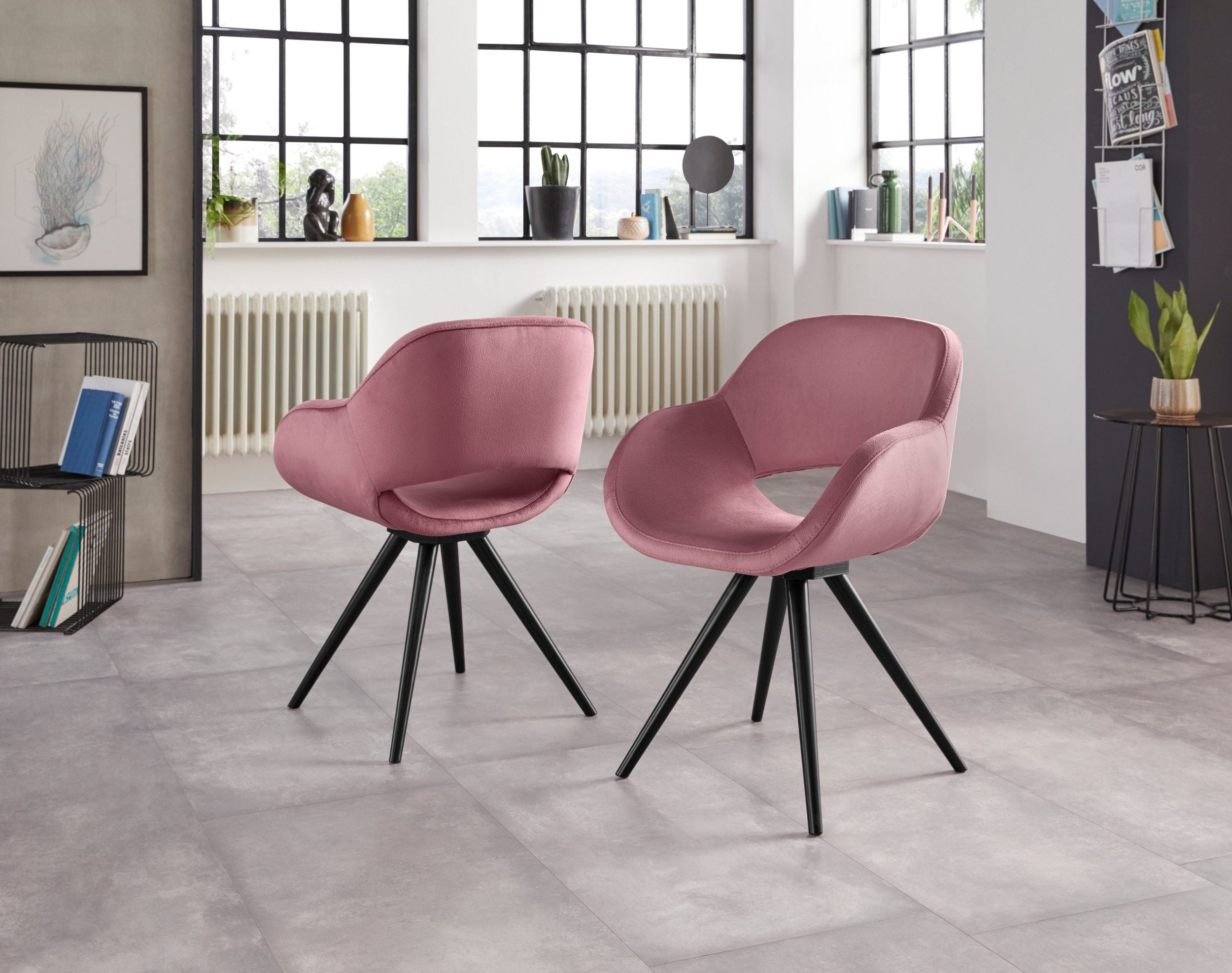 Set de patru scaune tapitate Aurora, Roz Arboteca