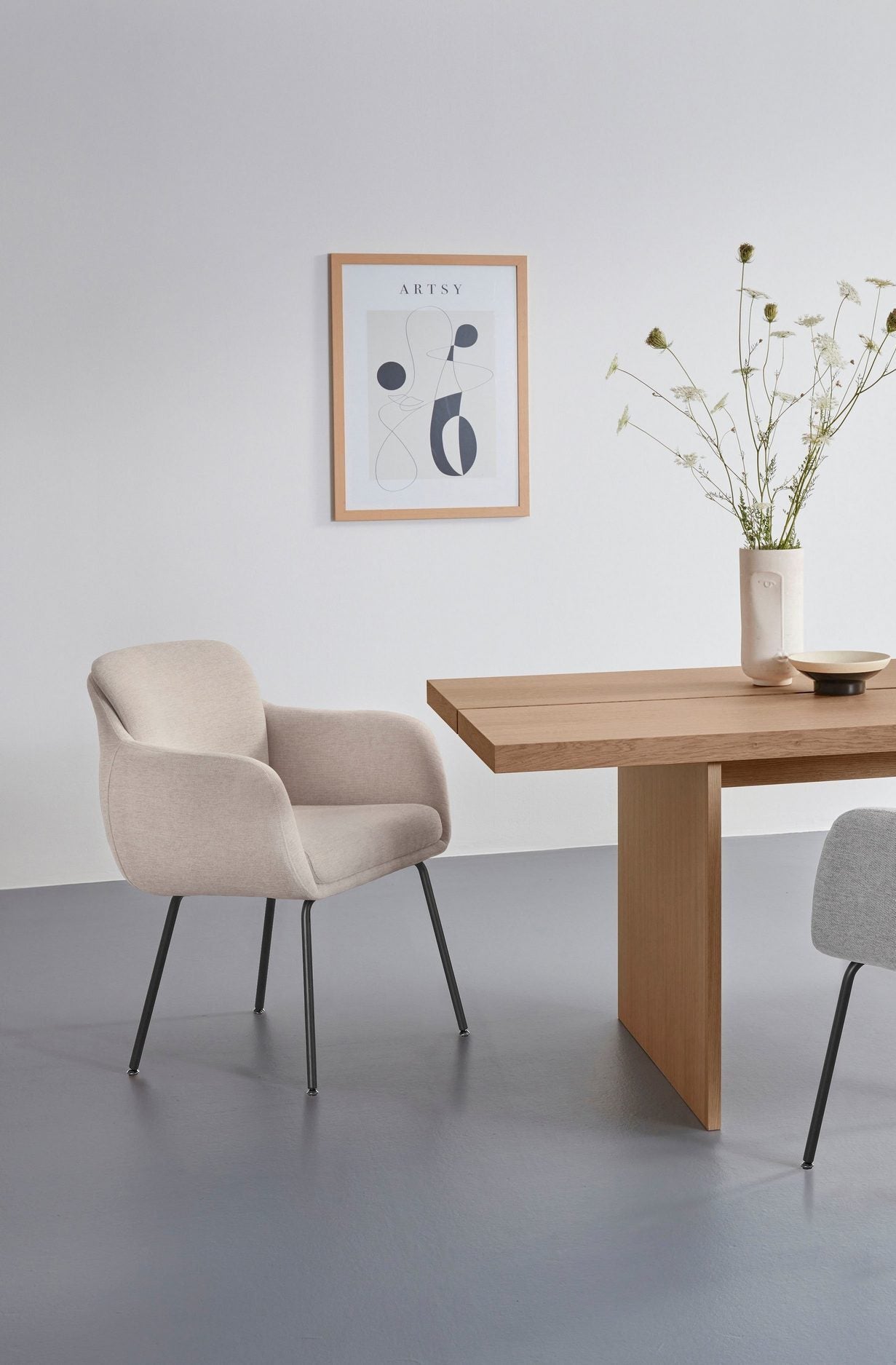 Scaun tapitat Donnica , Creme Arboteca