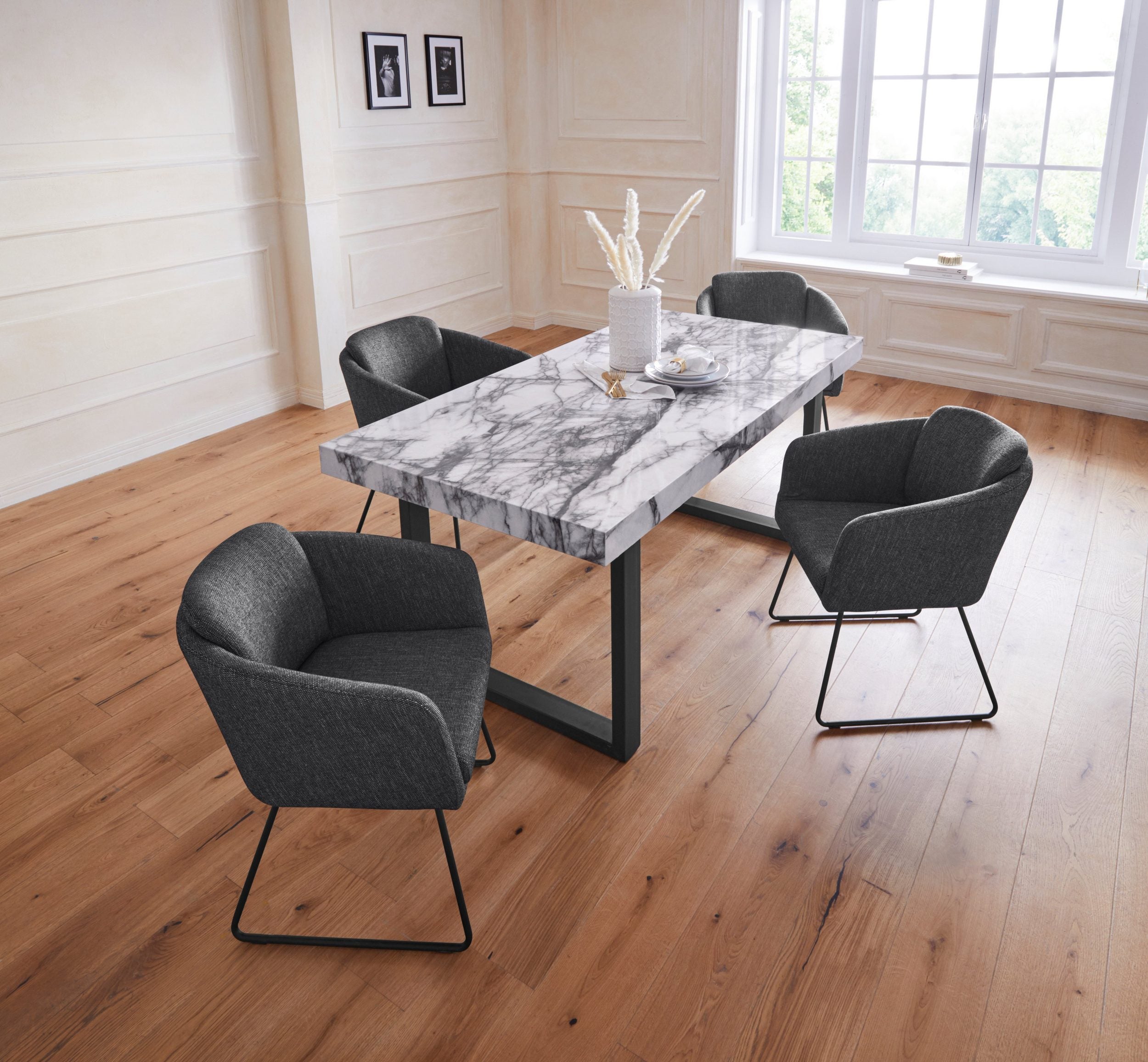 Scaun tapitat Spherly, Gri inchis Arboteca