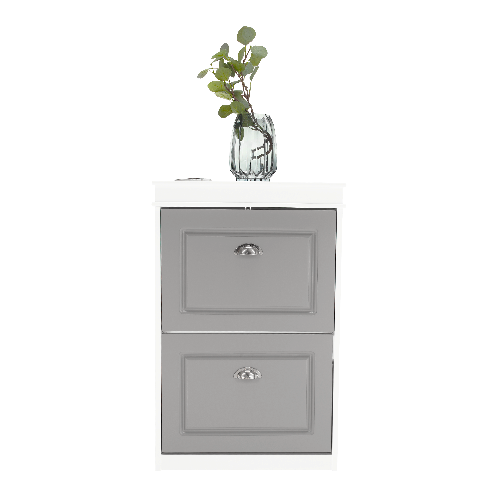Pantofar SEBER TIP 1, 2 uși, alb/gri, 53,5 cm Kondela