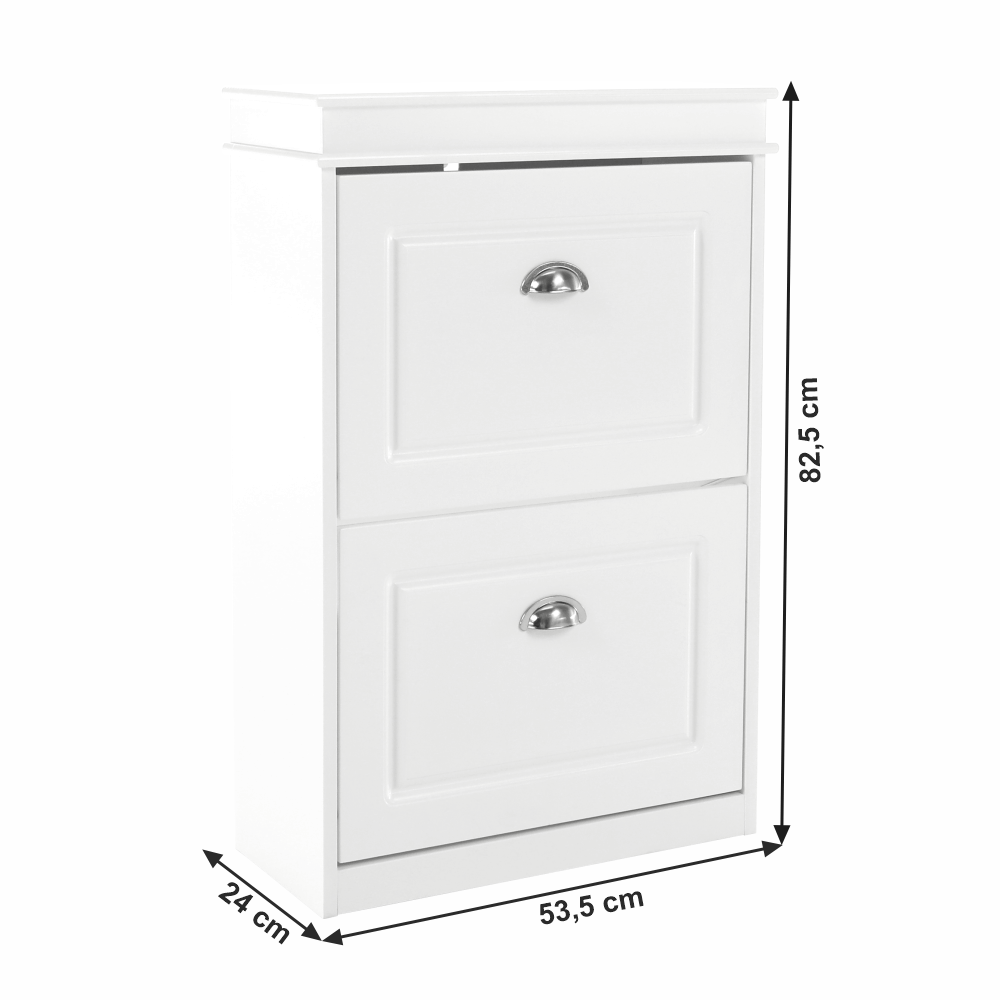 Pantofar SEBER TYP 1, 2 uși, alb, 53,5 cm Kondela